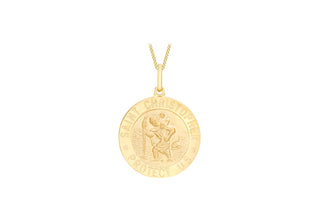 9K Yellow Gold St Christopher Satin Pendant
