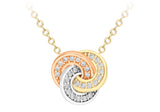 9K Tri Colour Cubic Zirconia Cletic Knot Pendant