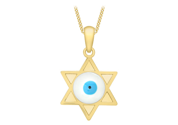 9ct Yellow Gold Evil Eye Pendant