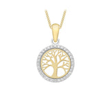 9K Yellow Gold Cubic Zirconia 'Tree of Life' Pendant