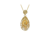9K Yellow Gold Mesh Pear Pendant
