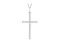 9K White Gold Diamond Cut Slim Cross Pendant