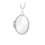 9K White Gold Plain Oval Locket