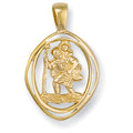9K Yellow Gold Cut Out St Christopher Pendant