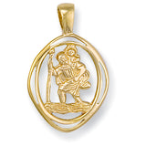 9K Yellow Gold Cut Out St Christopher Pendant