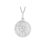 9K White Gold St Christopher Round Satin Pendant