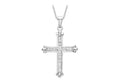 9K White Gold Cubic Zirconia Cross Pendant