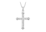 9K White Gold Cubic Zirconia Cross Pendant