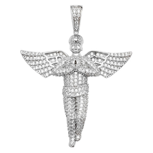 Sterling Silver Cubic Zirconia Angel Pendant