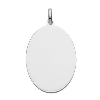 Sterling Silver Plain Oval Disc Pendant