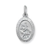 Sterling Silver Oval St Christopher Pendant
