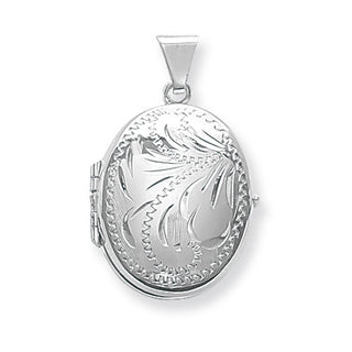 Sterling Silver 29mm Flourish Oval Locket