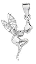 Sterling Silver CZ Set Fairy Pendant