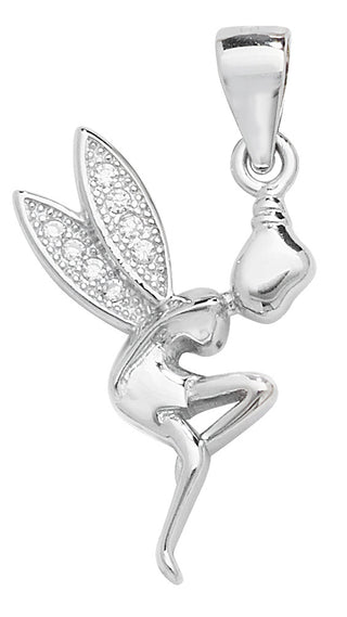 Sterling Silver CZ Set Fairy Pendant