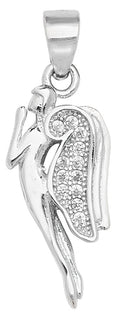 Sterling Silver CZ Set Angel Pendant