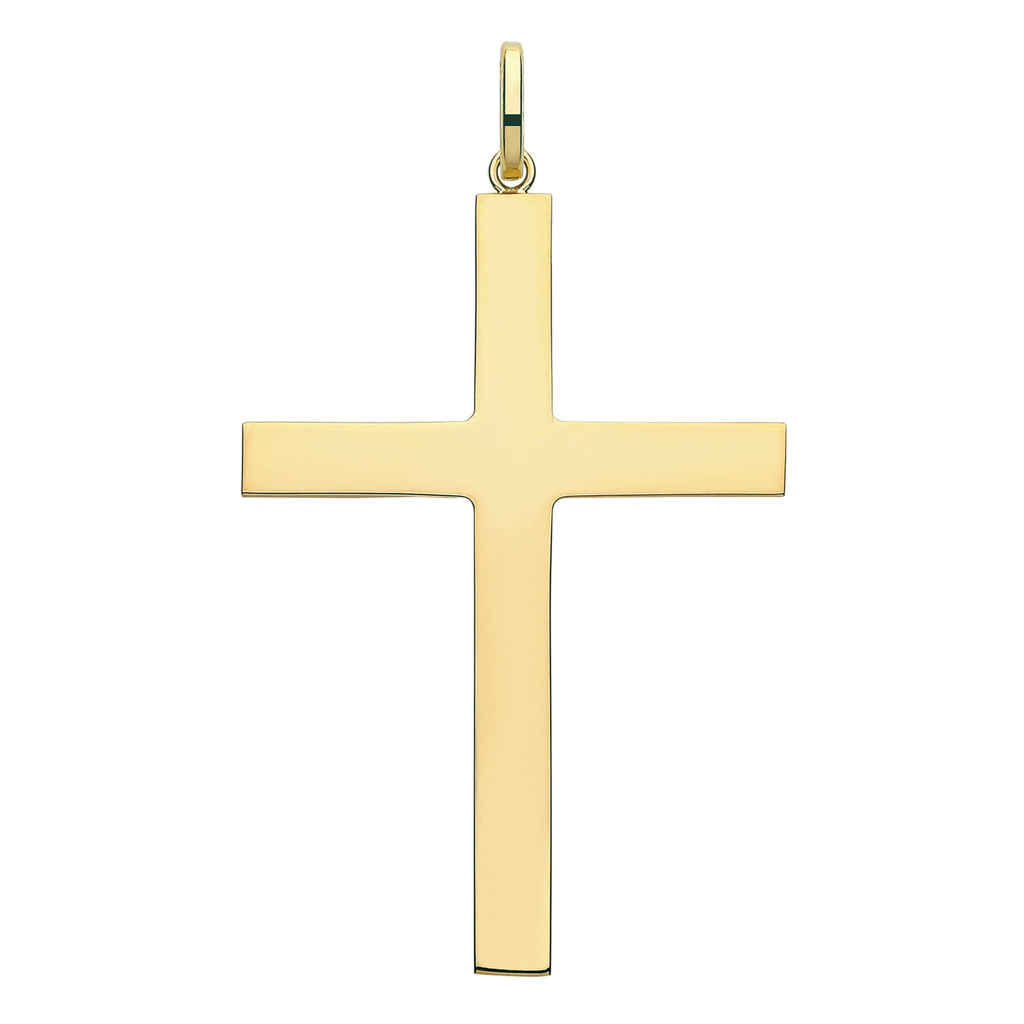 9K Yellow Gold 61mm Plain Cross Pendant