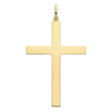 9K Yellow Gold 61mm Plain Cross Pendant