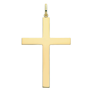 9K Yellow Gold 61mm Plain Cross Pendant