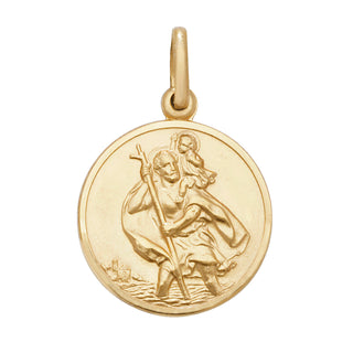 9K Yellow Gold Round St Christopher Pendant
