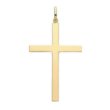 9K Yellow Gold 47mm Plain Cross Pendant