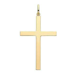 9K Yellow Gold 47mm Plain Cross Pendant