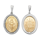 9K Yellow & White Gold Cubic Zirconia Madonna Pendant