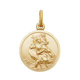 9K Yellow Gold Round St Christopher Pendant