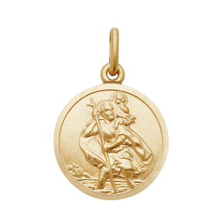 9K Yellow Gold Round St Christopher Pendant