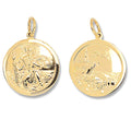 9K Yellow Gold Double Sided St Christopher Pendant