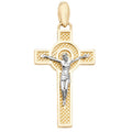 9K Yellow Gold Textured Crucifix Pendant