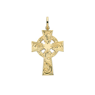 9K Yellow Gold Flourish Celtic Cross Pendant