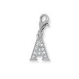 Silver CZ Set Initial A Pendant