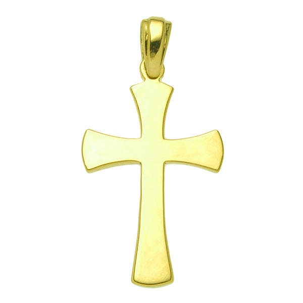 9K Yellow Gold Flared Cross Pendant