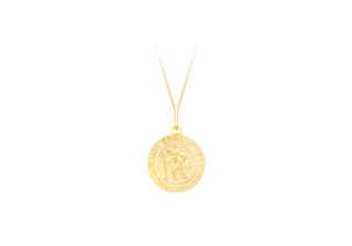 18K Yellow Gold 15mm St Christopher Pendant