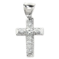 Sterling Silver 55mm Cubic Zirconia Cross Pendant
