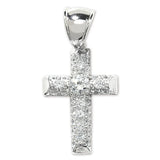 Sterling Silver 55mm Cubic Zirconia Cross Pendant