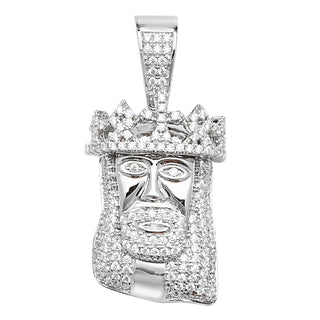 Sterling Silver Cubic Zirconia Jesus Christ Pendant