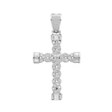 Sterling Silver Twisted Crystal Cross Pendant