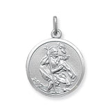 Sterling Silver Round St Christopher Pendant