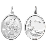 Sterling Silver Double Sided St Christopher Pendant