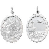 Sterling Silver Double Sided St Christopher Pendant