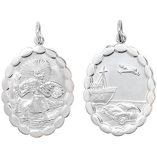 Sterling Silver Double Sided St Christopher Pendant