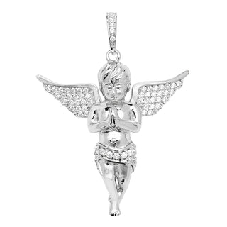 Sterling Silver Cubic Zirconia Cherub Pendant