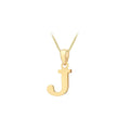 9K Yellow Gold 'J' Initial Pendant
