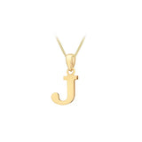 9K Yellow Gold 'J' Initial Pendant