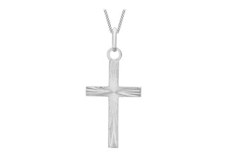 Sterling Silver Rays Cross Pendant