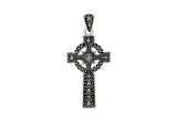 Sterling Silver Gothic Marcasite Celtic Cross Pendant