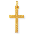 9K Yellow Gold Embossed Cross Pendant