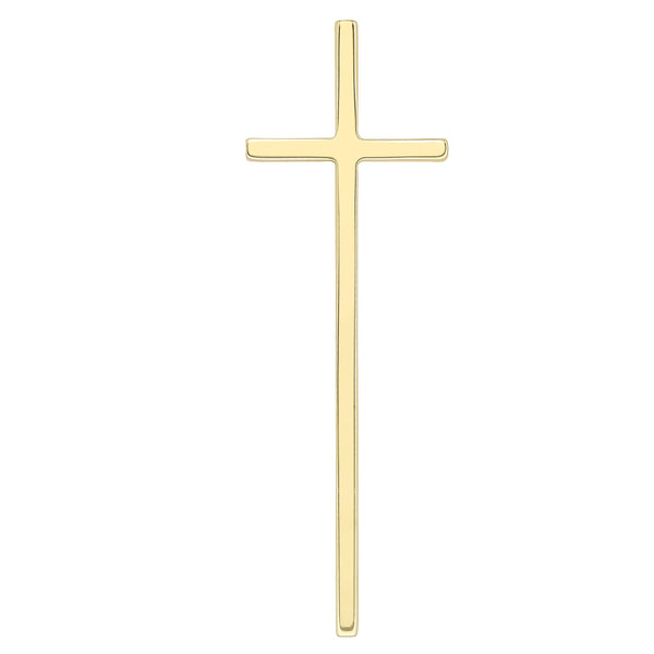 9K Yellow Gold Long Cross Pendant