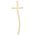 9K Yellow Gold Long Curve Cross Pendant